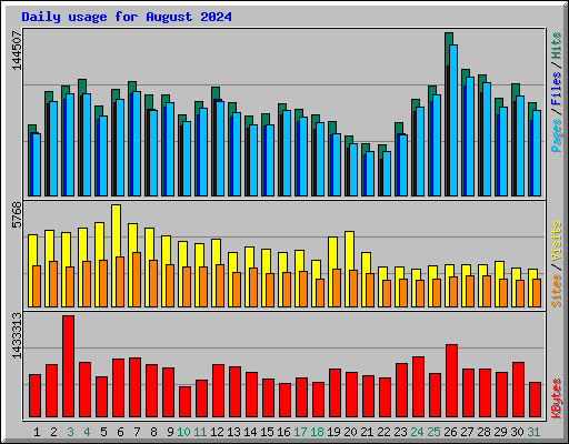 Daily usage for August 2024