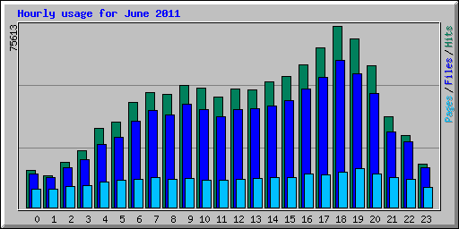 Hourly usage for June 2011