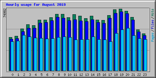 Hourly usage for August 2019