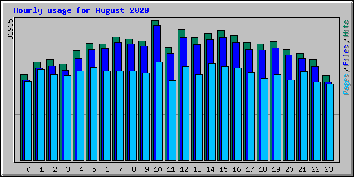 Hourly usage for August 2020