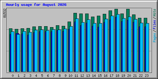 Hourly usage for August 2026
